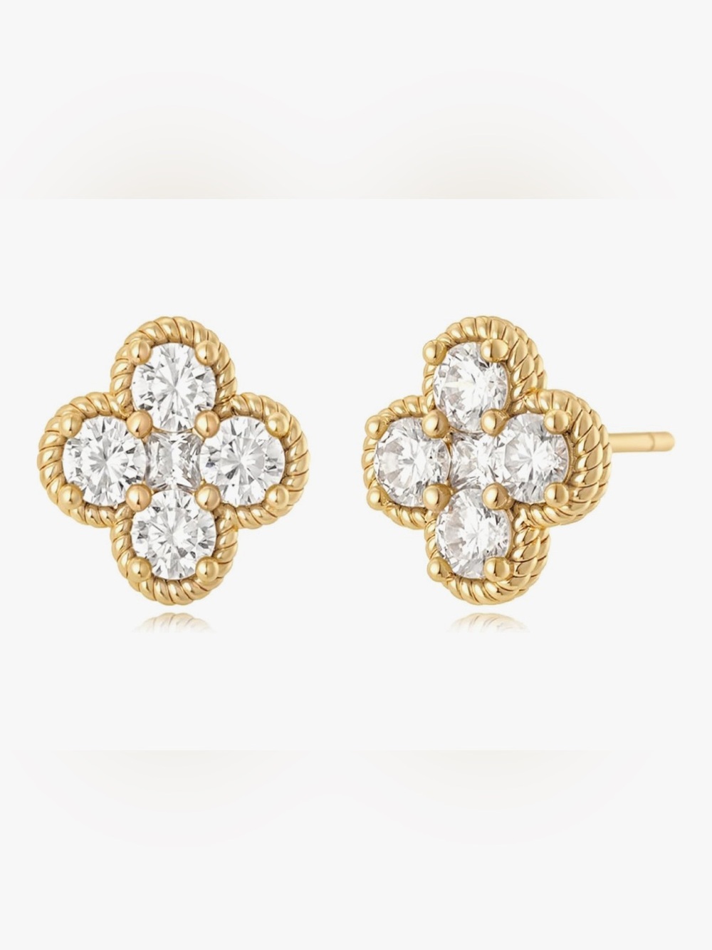 Gorgeous Lord & Taylor 18KT Gold Vermeil Topaz Clover Stud Earrings